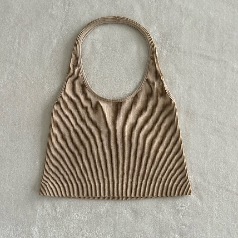 Cotton On Ribbed Tan Halter Top